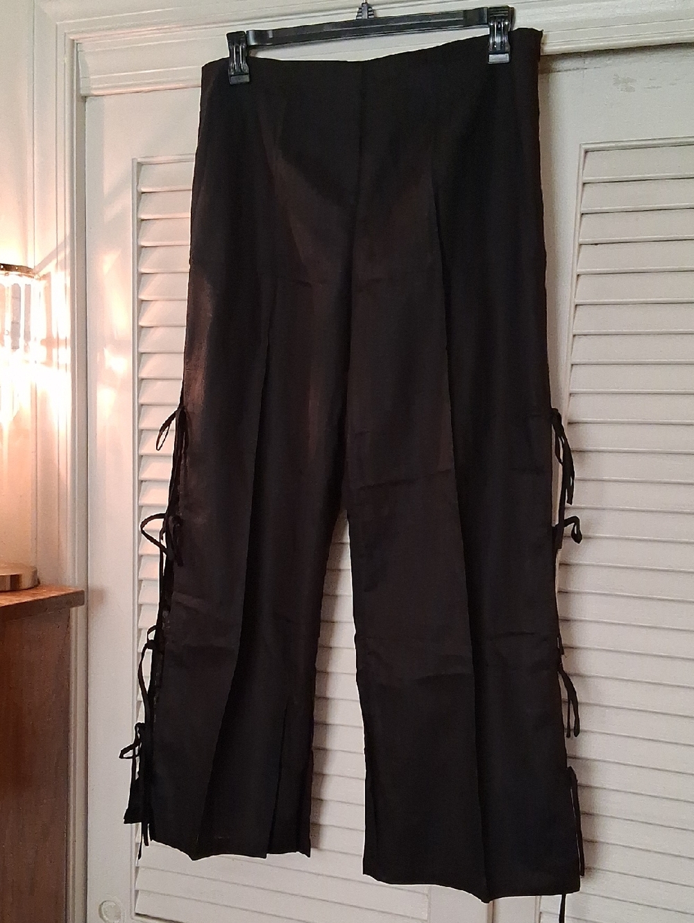 Never Fully Dressed Black Wide-Leg Side Tie Pants